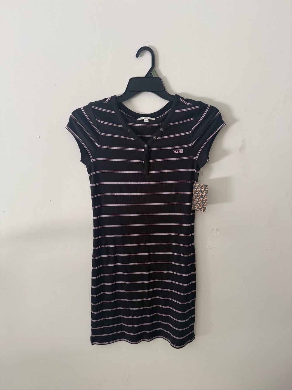 Vans Black Dress with Pink Stripes